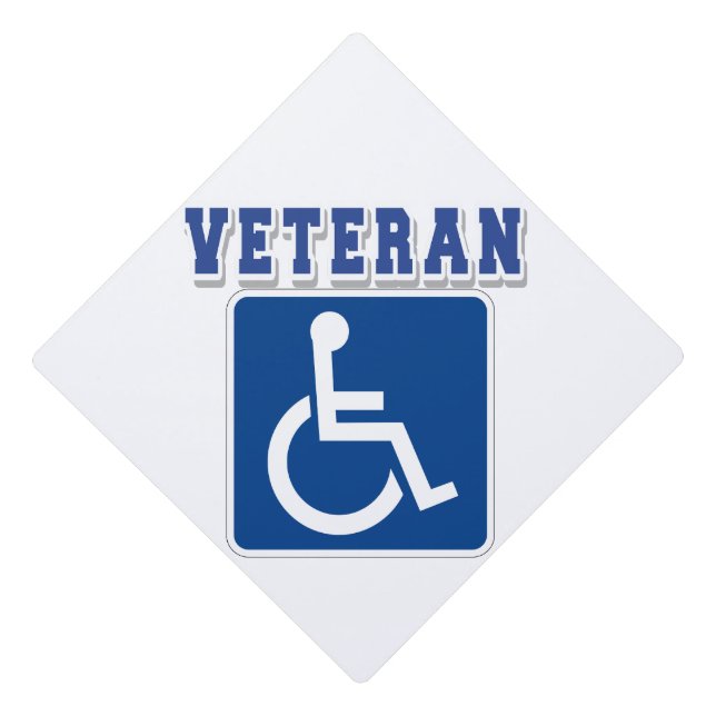 Disabled Handicapped Veteran Graduation Cap Topper (Front)