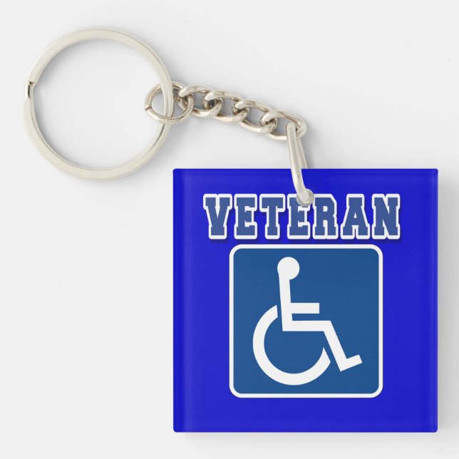 Disabled Handicapped Veteran Keychain (Front)