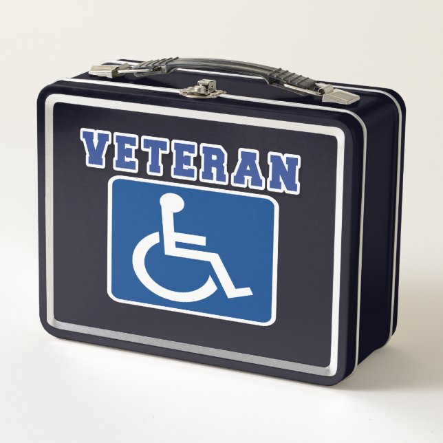Disabled Handicapped Veteran Metal Lunch Box (Front)