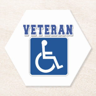 Disabled Handicapped Veteran Paper Coaster