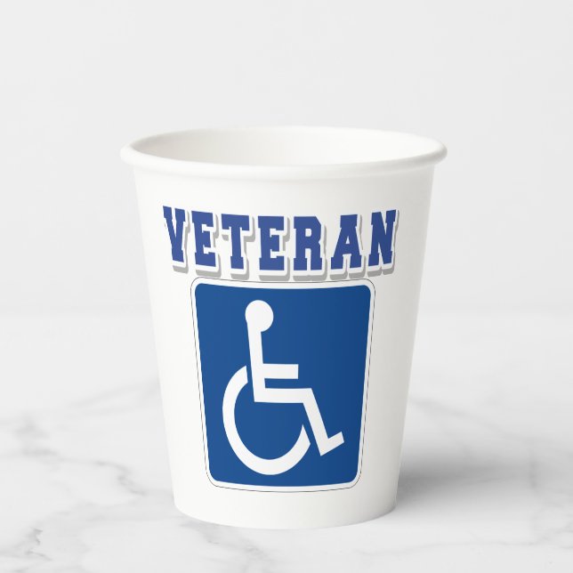 Disabled Handicapped Veteran Paper Cups (Front)