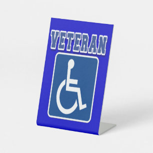 Disabled Handicapped Veteran Pedestal Sign