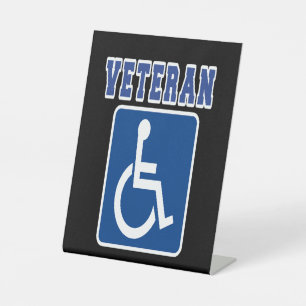 Disabled Handicapped Veteran Pedestal Sign