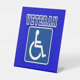 Disabled Handicapped Veteran Pedestal Sign