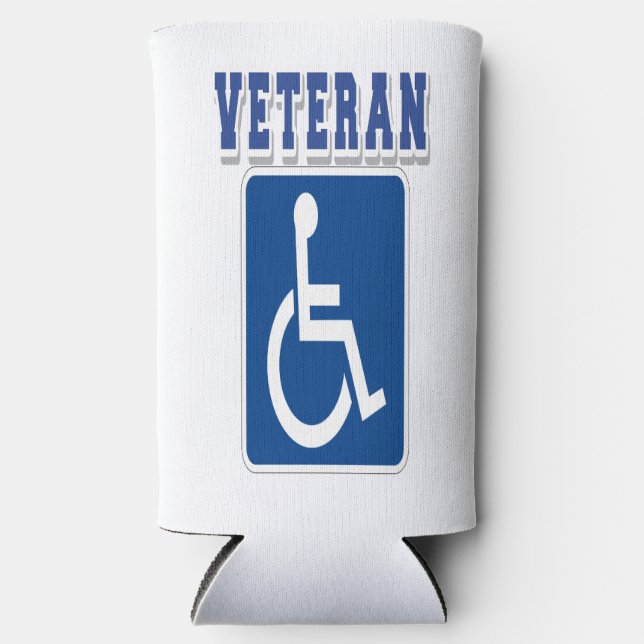 Disabled Handicapped Veteran Seltzer Can Cooler (Front)
