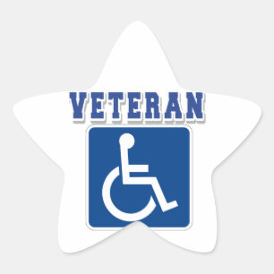 Disabled Handicapped Veteran Star Sticker