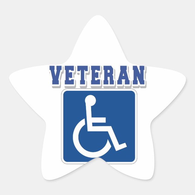 Disabled Handicapped Veteran Star Sticker (Front)