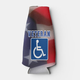 Disabled Handicapped Veteran USA Bottle Cooler