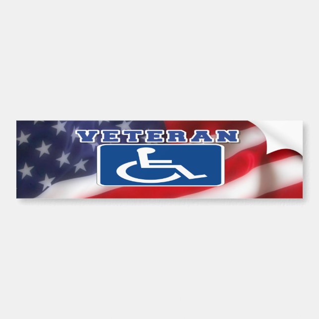 Disabled Handicapped Veteran USA Bumper Sticker (Front)