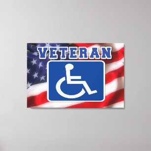 Disabled Handicapped Veteran USA Canvas Print