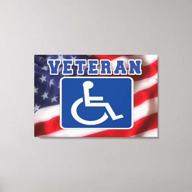 Disabled Handicapped Veteran USA Canvas Print (Front)