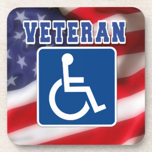 Disabled Handicapped Veteran USA Coaster