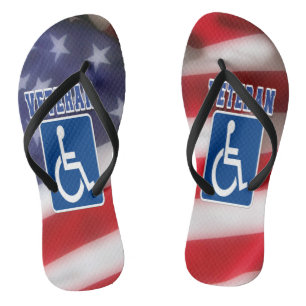 Disabled Handicapped Veteran USA Flip Flops