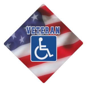 Disabled Handicapped Veteran USA Graduation Cap Topper