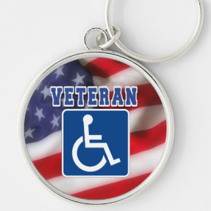 Disabled Handicapped Veteran USA Keychain