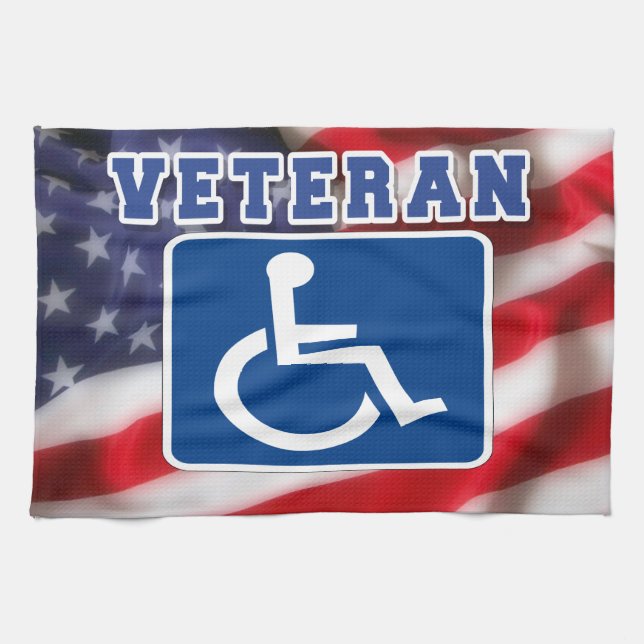 Disabled Handicapped Veteran USA Kitchen Towel (Horizontal)