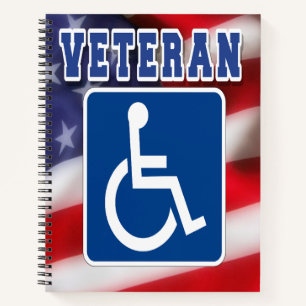 Disabled Handicapped Veteran USA Notebook