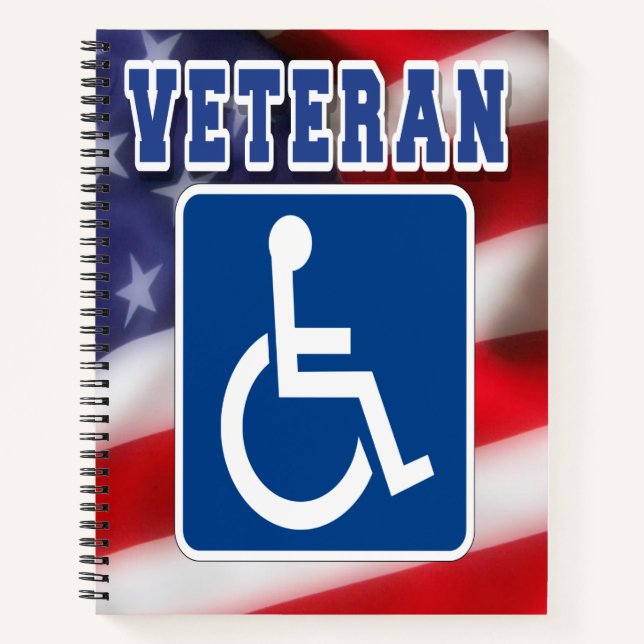 Disabled Handicapped Veteran USA Notebook (Front)