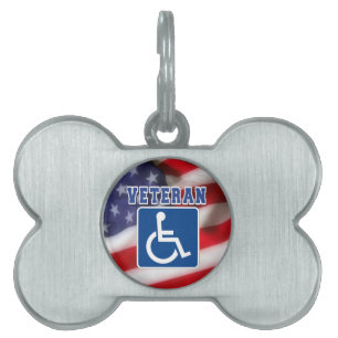 Disabled Handicapped Veteran USA Pet ID Tag