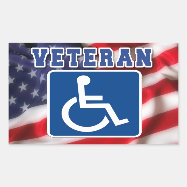 Disabled Handicapped Veteran USA Sticker (Front)