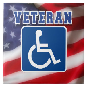 Disabled Handicapped Veteran USA Tile