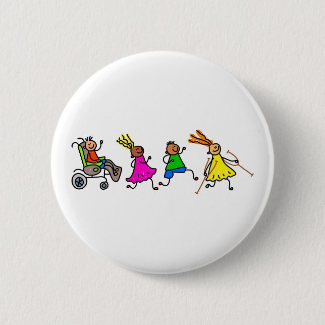 Disabled Kids 2 Inch Round Button (Front)