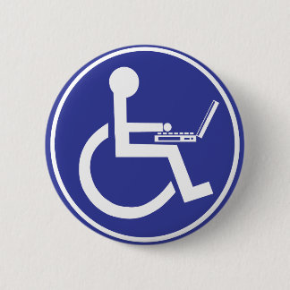 DISABLED LAPTOP 2 INCH ROUND BUTTON