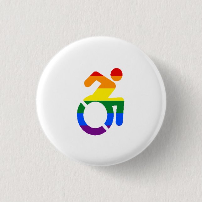Disabled Pride - Gay 1 Inch Round Button (Front)