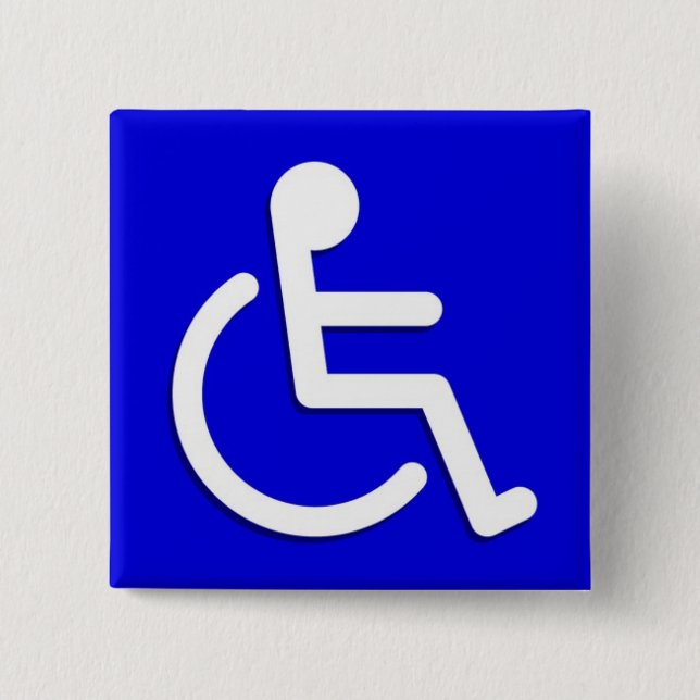 Disabled Signs Square Blue Colours Frame Backgroun 2 Inch Square Button (Front)