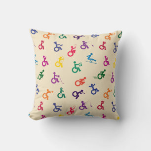 Disabled Stickman Having Fun! Throw Pillow