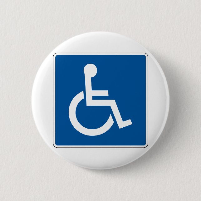 Disabled Street Sign 2 Inch Round Button (Front)