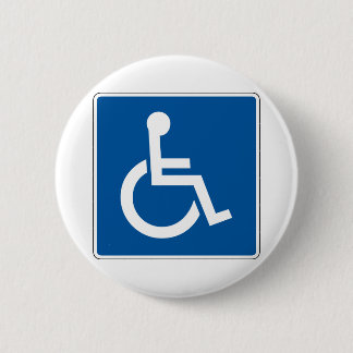 Disabled Street Sign 2 Inch Round Button