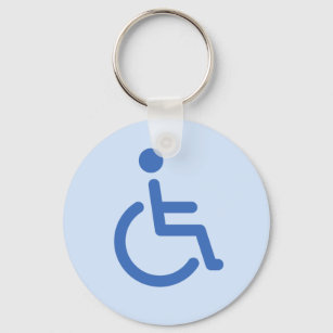Disabled symbol or blue handicap toilet keychain