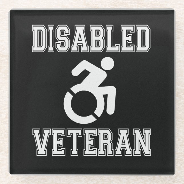Disabled Veteran Glass Coaster (Front)