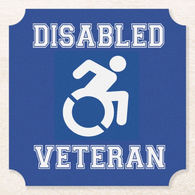 Disabled Veteran Paper Coaster (Front)