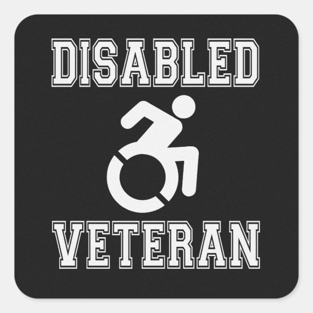 Disabled Veteran Square Sticker (Front)