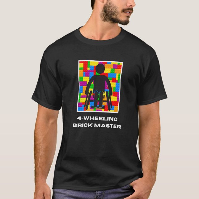 Disabled Wheelchair Master Builder Block Toy Handi T-Shirt (Front)