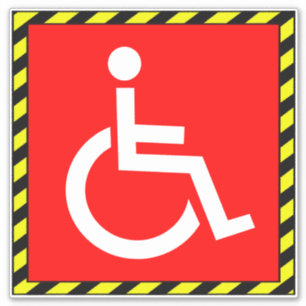 Disabled Wheelchair Symbol - Red Handicap