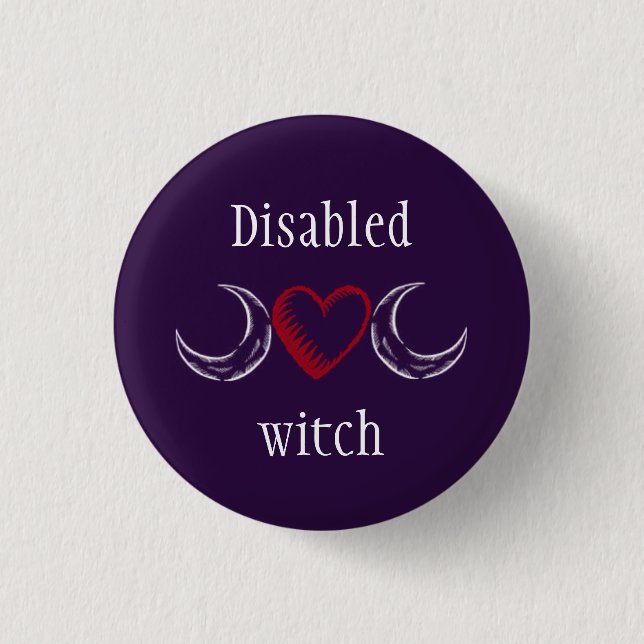 Disabled witch 1 inch round button (Front)