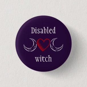 Disabled witch 1 inch round button