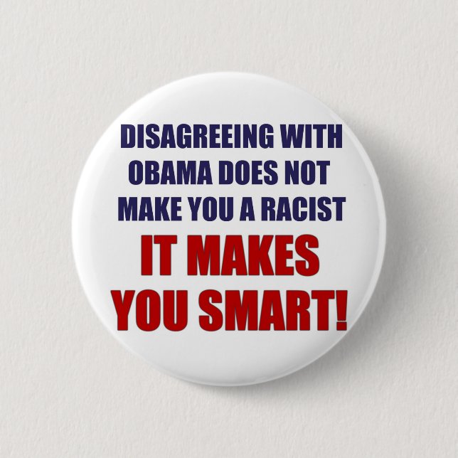 Disagreeing with Obama 2 Inch Round Button (Front)
