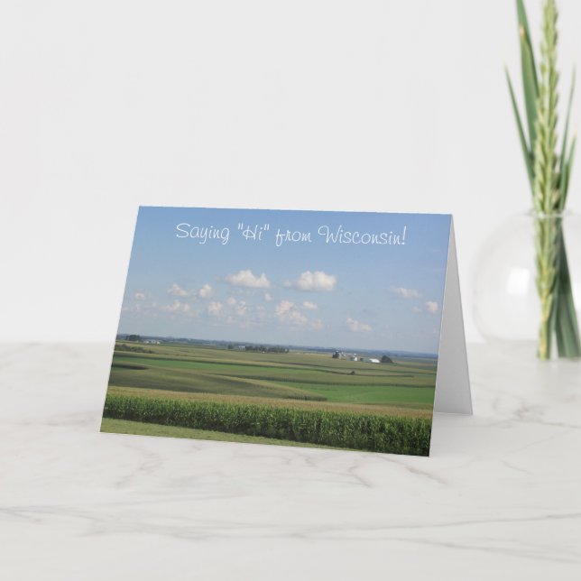 "Disant le bonjour carte de Wisconsin" (Devant)