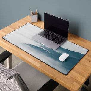 DIsappearing hills in fog Desk Mat