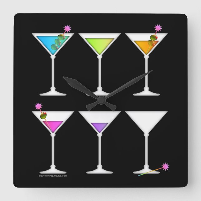 DISAPPEARING MARTINI WALL CLOCK (Front)