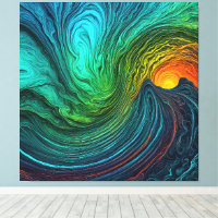"Disappearing Sun" Abstract Fractal Waves