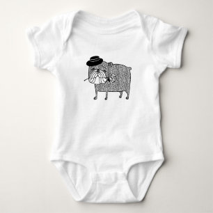 Disappointed Bulldog: Sad Romance Baby Bodysuit