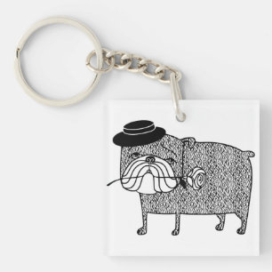 Disappointed Bulldog: Sad Romance Keychain