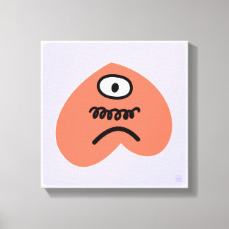 Disappointed Heart - Sad With Moustache Canvas Print