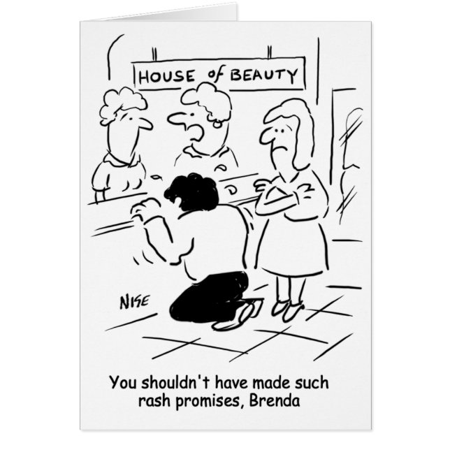 Disappointed husband in Beauty Salon. Funny (Front)