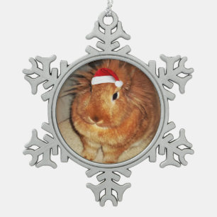 Disapproving Bunny Rabbit Santa Ornament